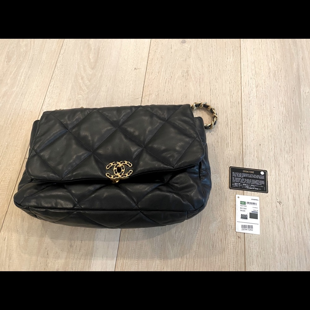 Chanel Goatskin Quilted Maxi 19 Flap